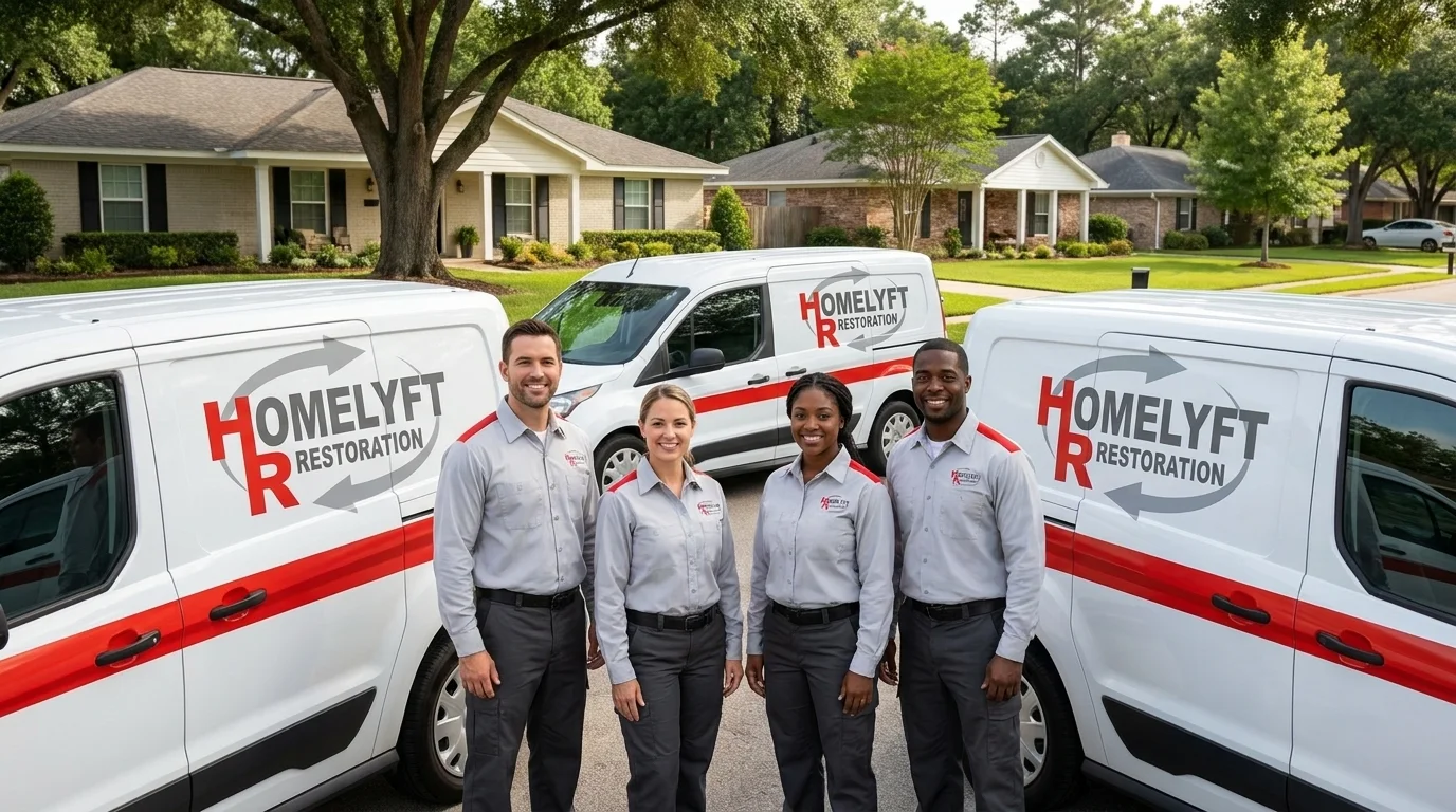 HomeLyft Restoration MS technician loading a branded service van